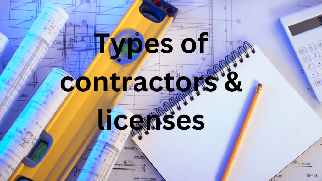 Image Of Types of contractors & licenses