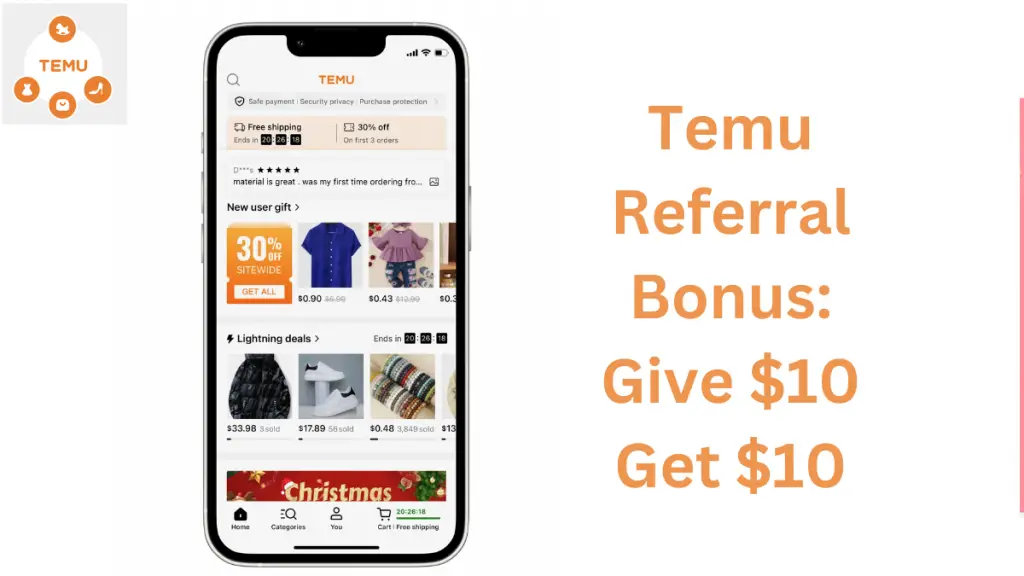 Image Of Temu referral Bonus